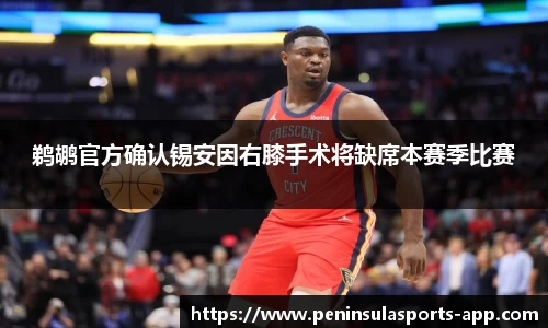 鹈鹕官方确认锡安因右膝手术将缺席本赛季比赛